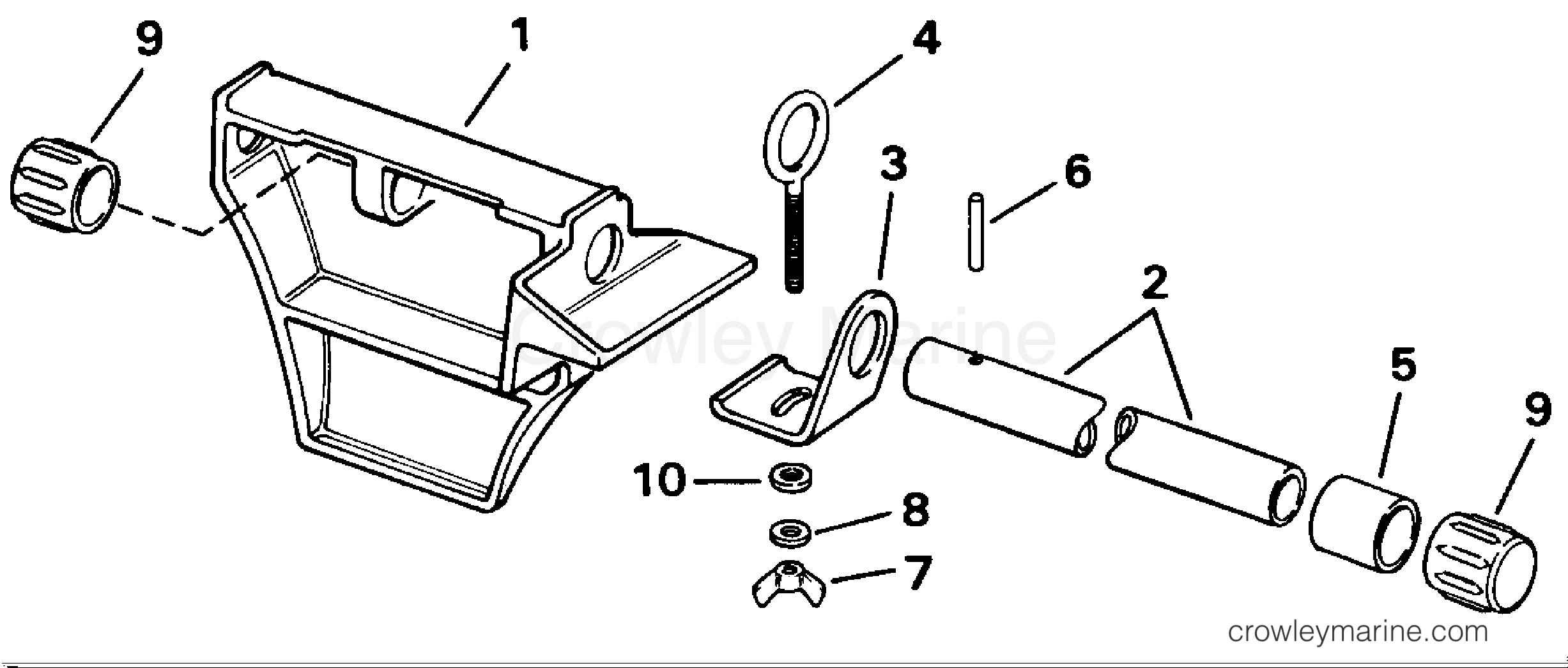 1993 Rigging Accessories - Miscellaneous - CANOE MOTOR BRACKET KIT