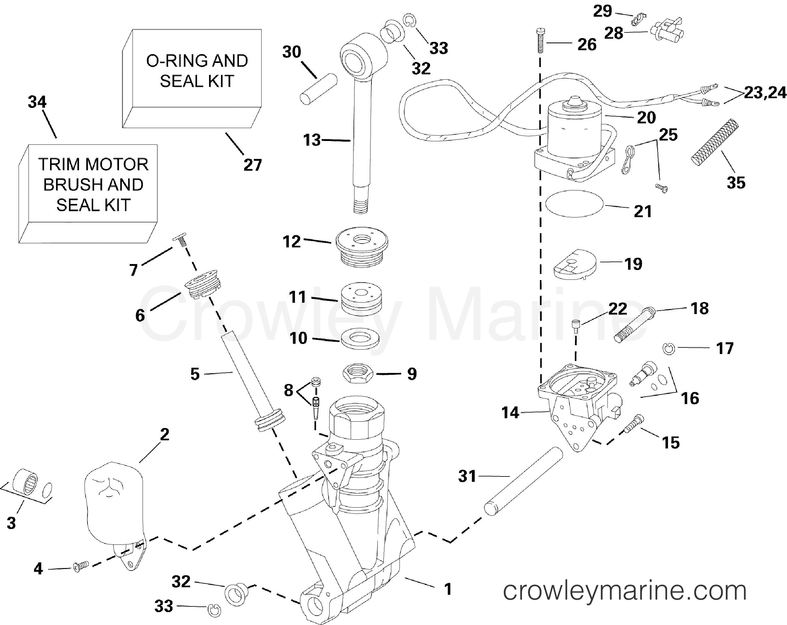 TRIM/TILT HYDRAULIC ASSEMBLY 2012 Evinrude Outboards 250 H.O. 3.4L