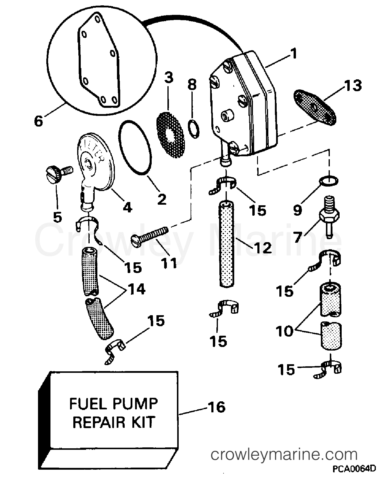 FUEL PUMP 1994 Outboard 25 E25TEERC Crowley Marine