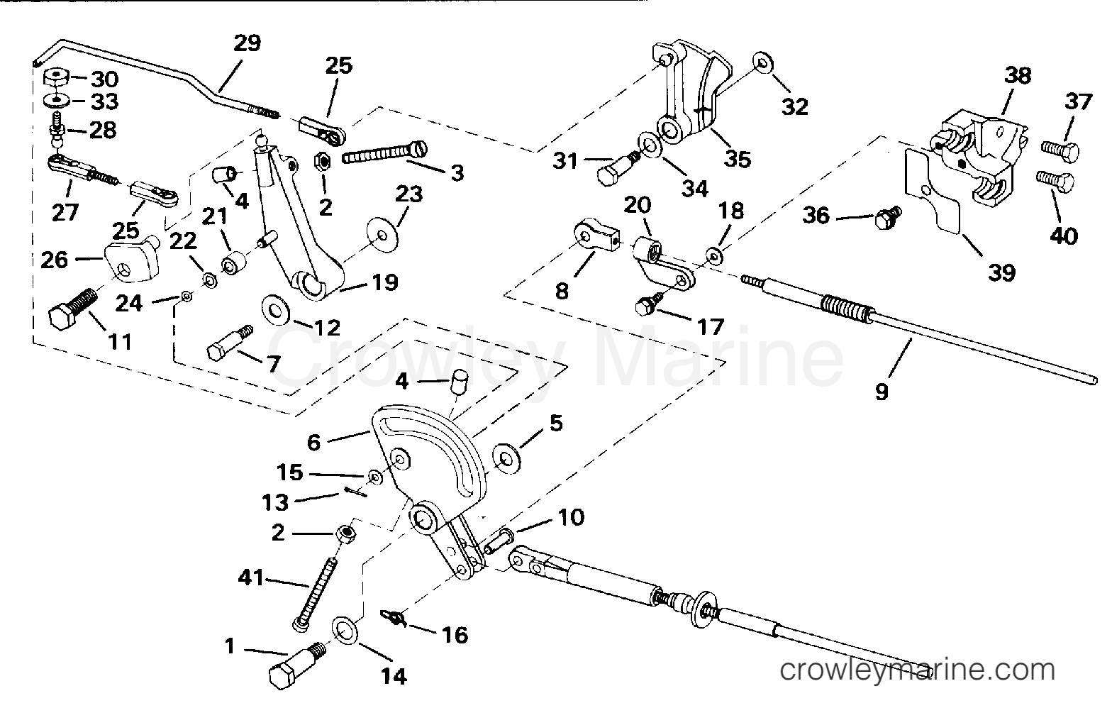 1994 Outboard 50 - J50TLERE - SHIFT & THROTTLE LINKAGE