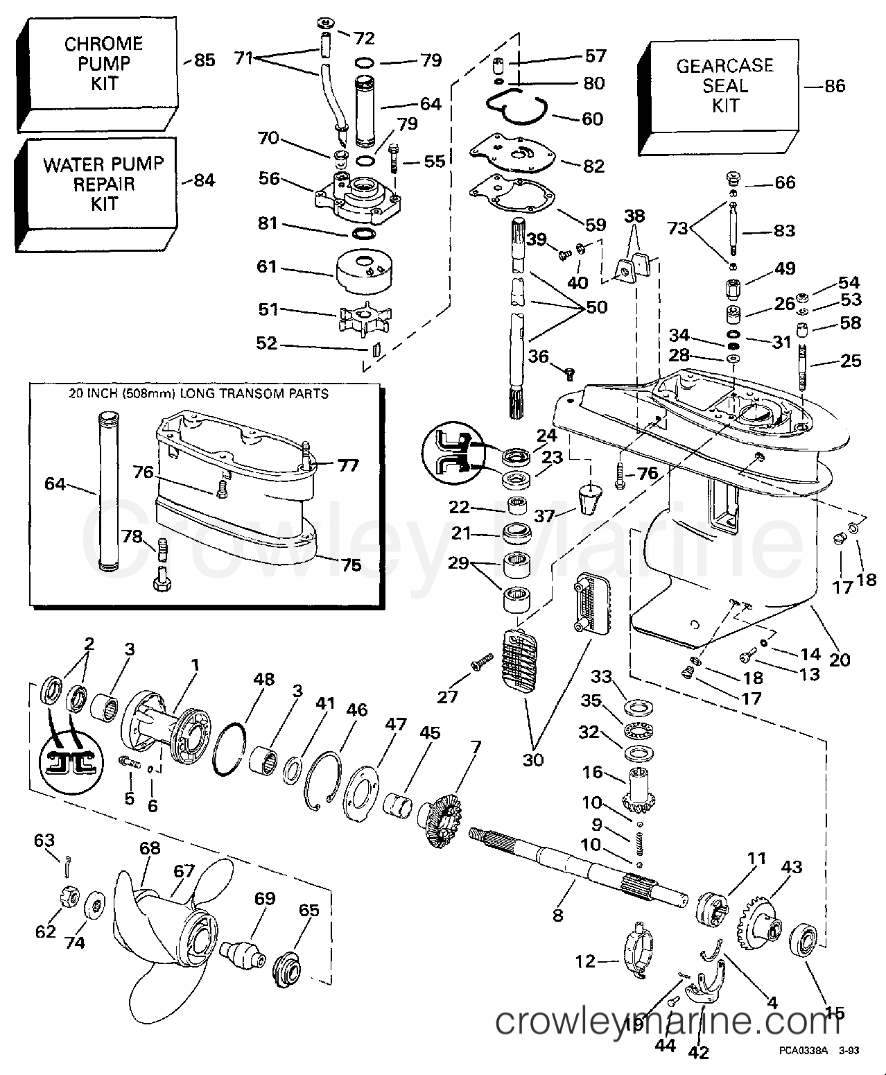 1997 Evinrude Outboards 18 - B25JREUR GEARCASE section