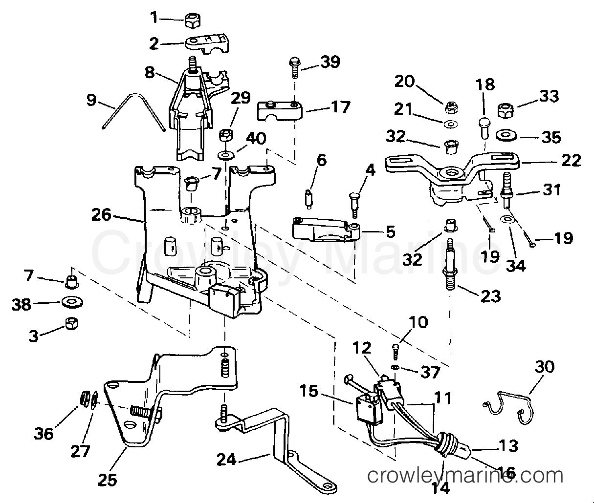 1994 Stern Drive 5.8 - 58FBDPMDA - SHIFT BRACKET