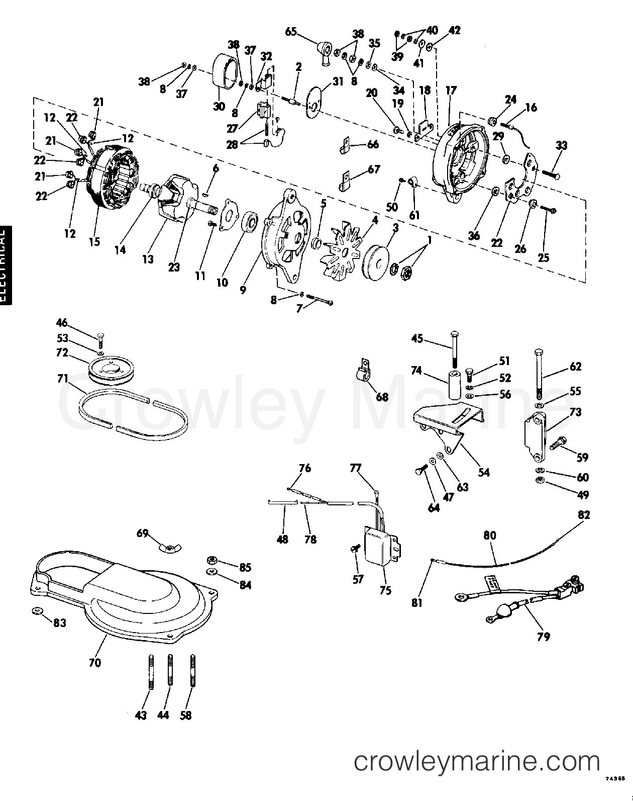 1979 Rigging Parts Accessories - Electrical System - ALTERNATOR KIT SAIL DRIVE
