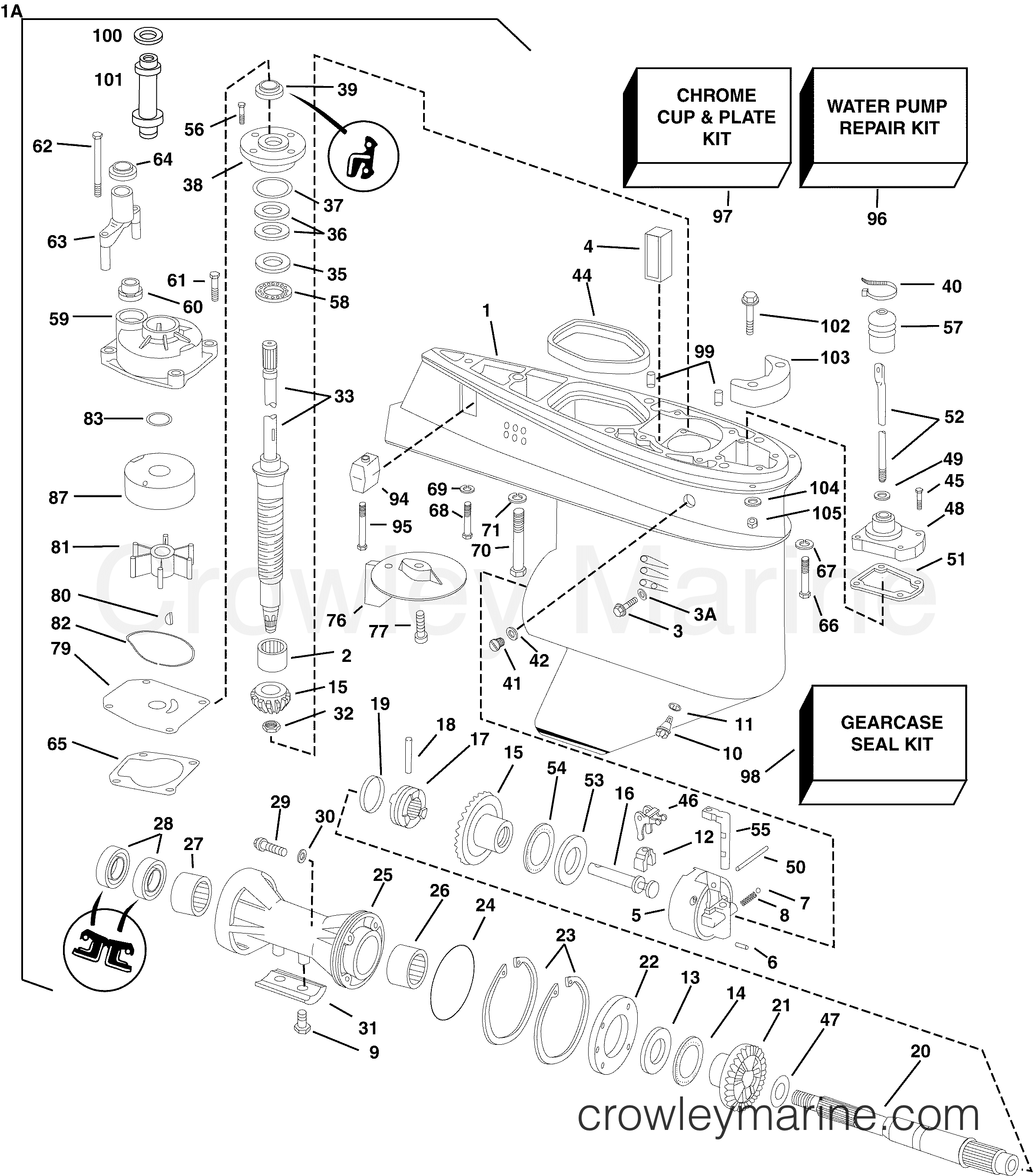 2005 Outboard 60 - E60WDRYSOS - GEARCASE