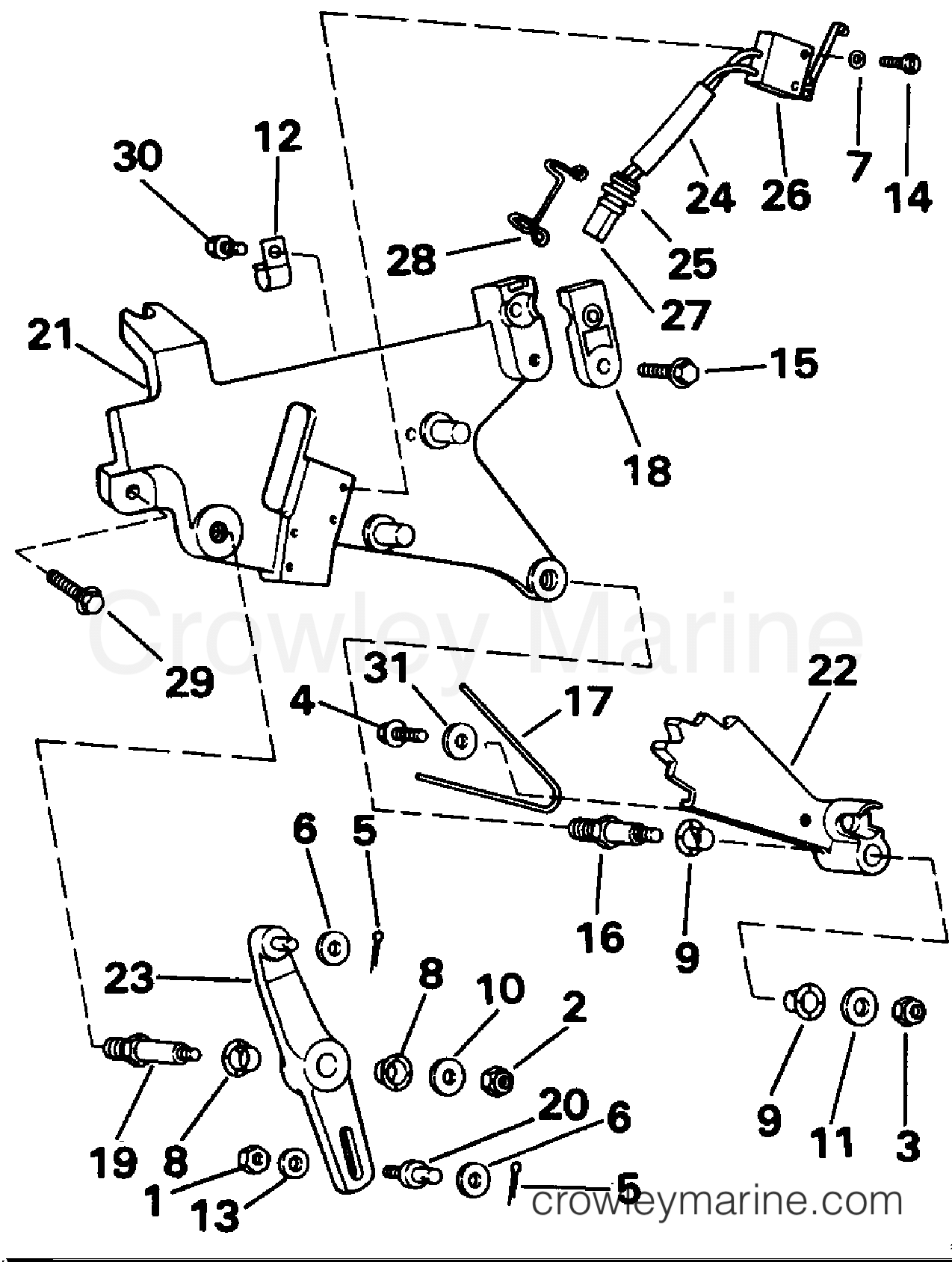 1993 Stern Drive 4.3 - 434APLJVB - SHIFT BRACKET