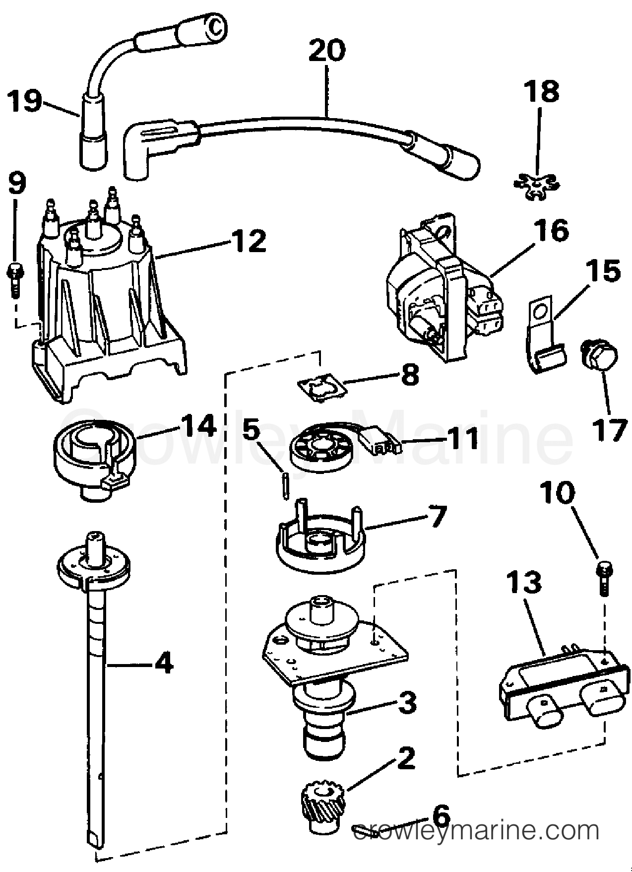 1993 Stern Drive 3 - 302CPRJVB - DISTRIBUTOR & IGNITION COIL