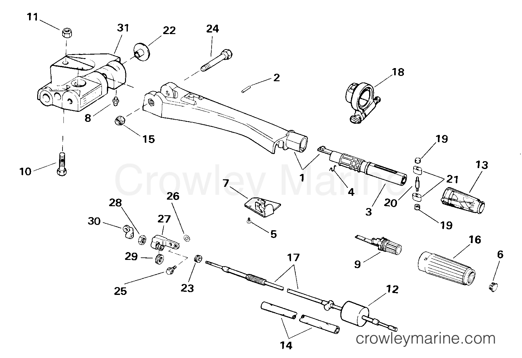 2000 Outboard 55 - J55WRYSSC - STEERING HANDLE