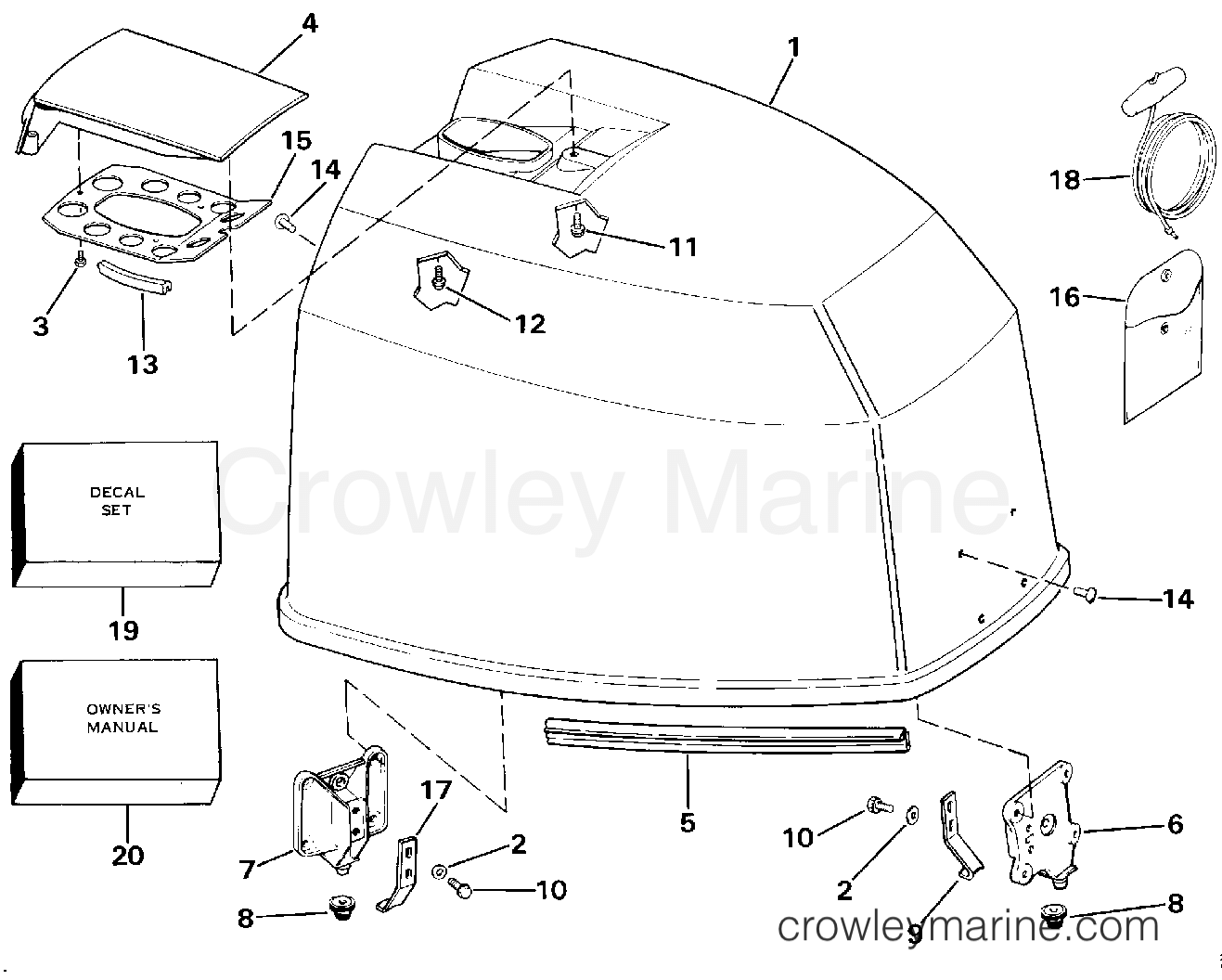 1984 Outboard 155 - E155WTXCRS - ENGINE COVER