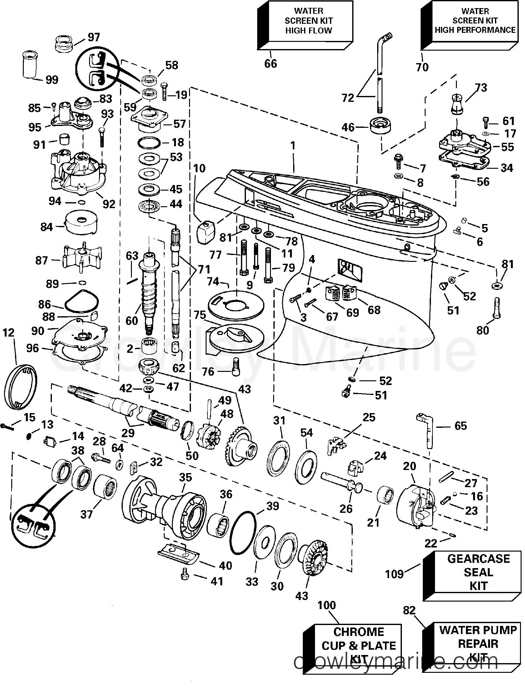 2005 Outboard 175 - J175PXSOE - GEARCASE - PX  MODELS