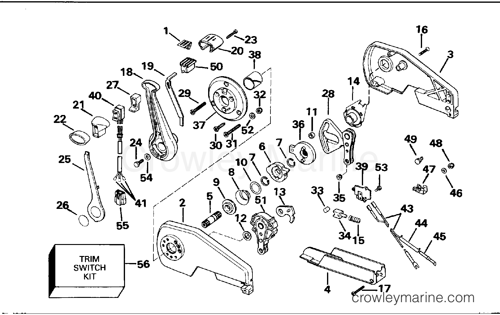 1994 Rigging Accessories - Remote Controls - REMOTE CONTROL ASSEMBLY - CONCEALED SIDE MOUNT P/N 173643