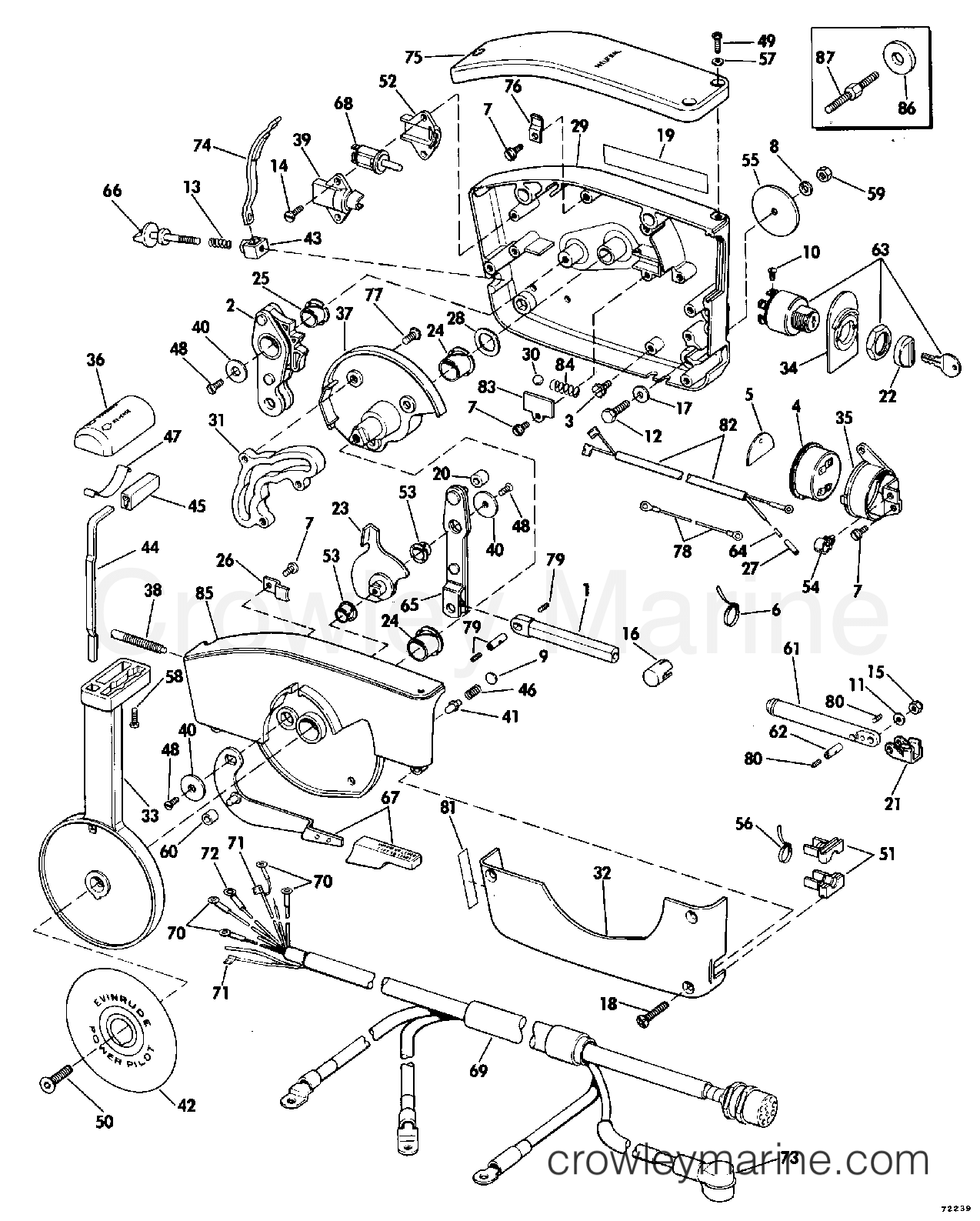 1977 Outboard 85 - 85799S - REMOTE CONTROL