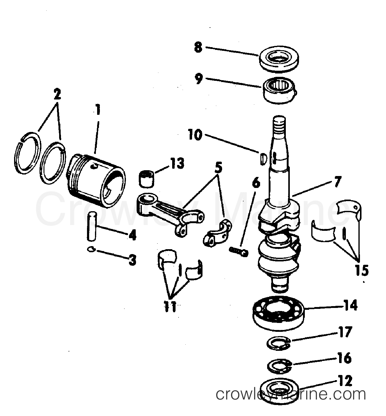 1981 Outboard 4.5 - E5RHCIC - CRANKSHAFT & PISTON-4.5