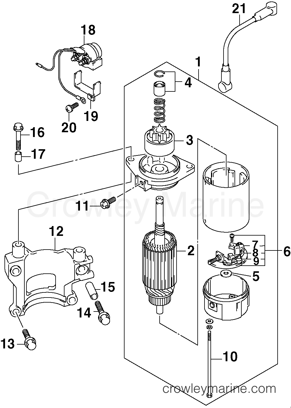 2002 Outboard 9.9 - J10TE4SNF - STARTER MOTOR