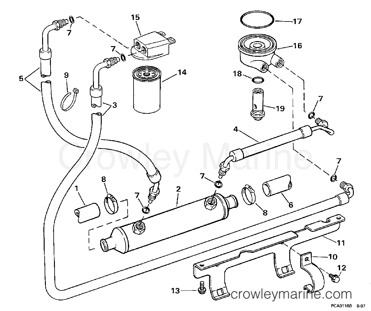 1998 OMC Stern Drive 7.4 - 74FHPBYC OIL SYSTEM section