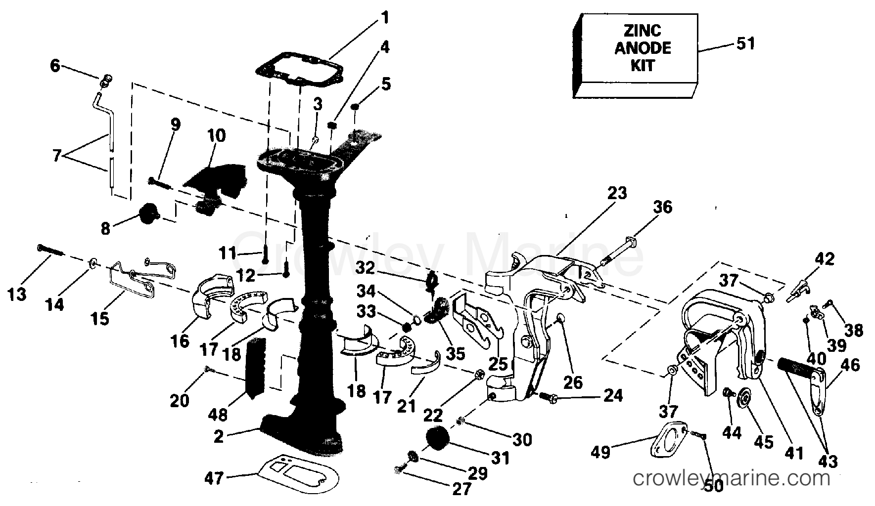 1988 Outboard 4 - J4RCCS - MIDSECTION - 3RC MODELS