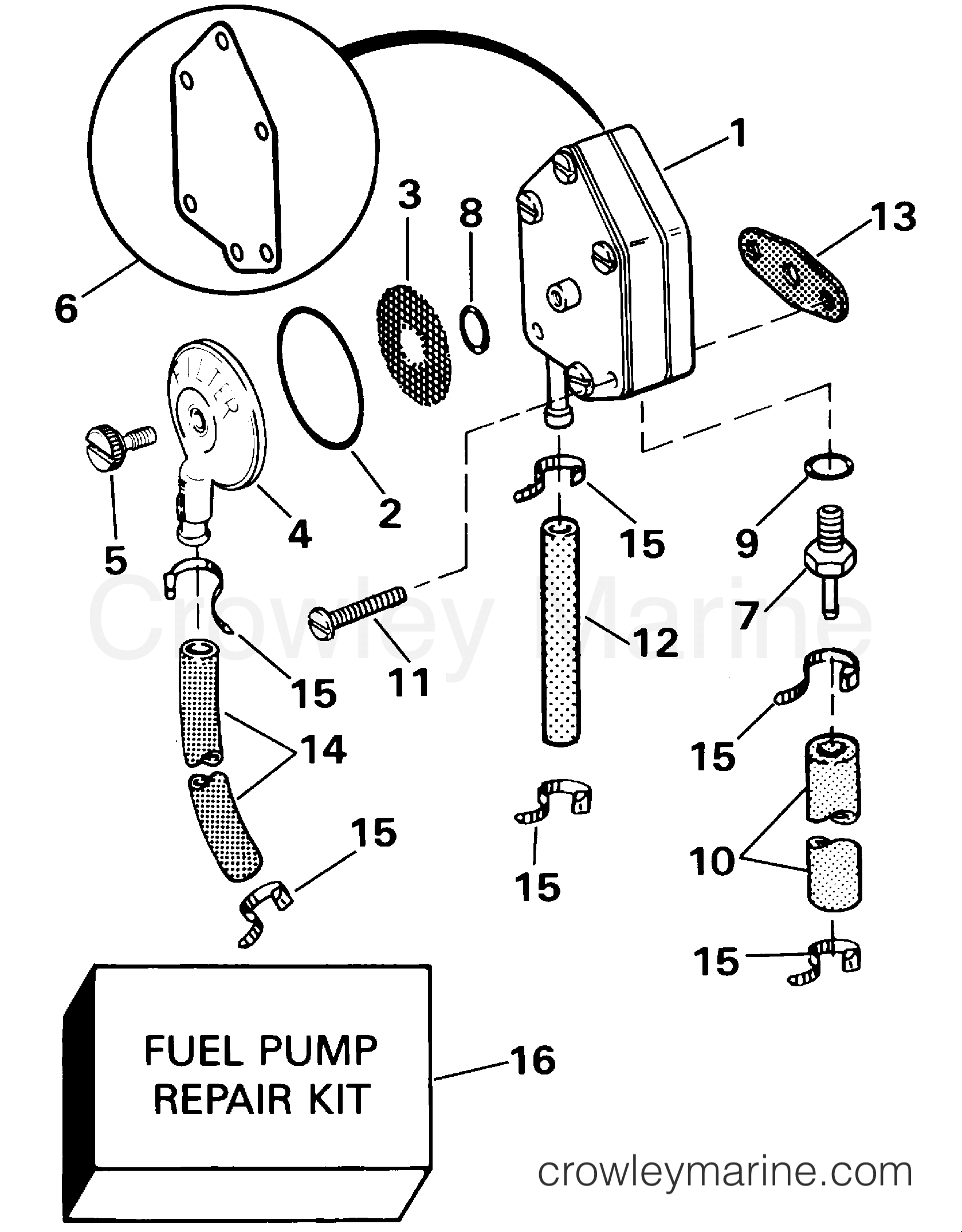 2000 Outboard 25 - J25ESSS - FUEL PUMP