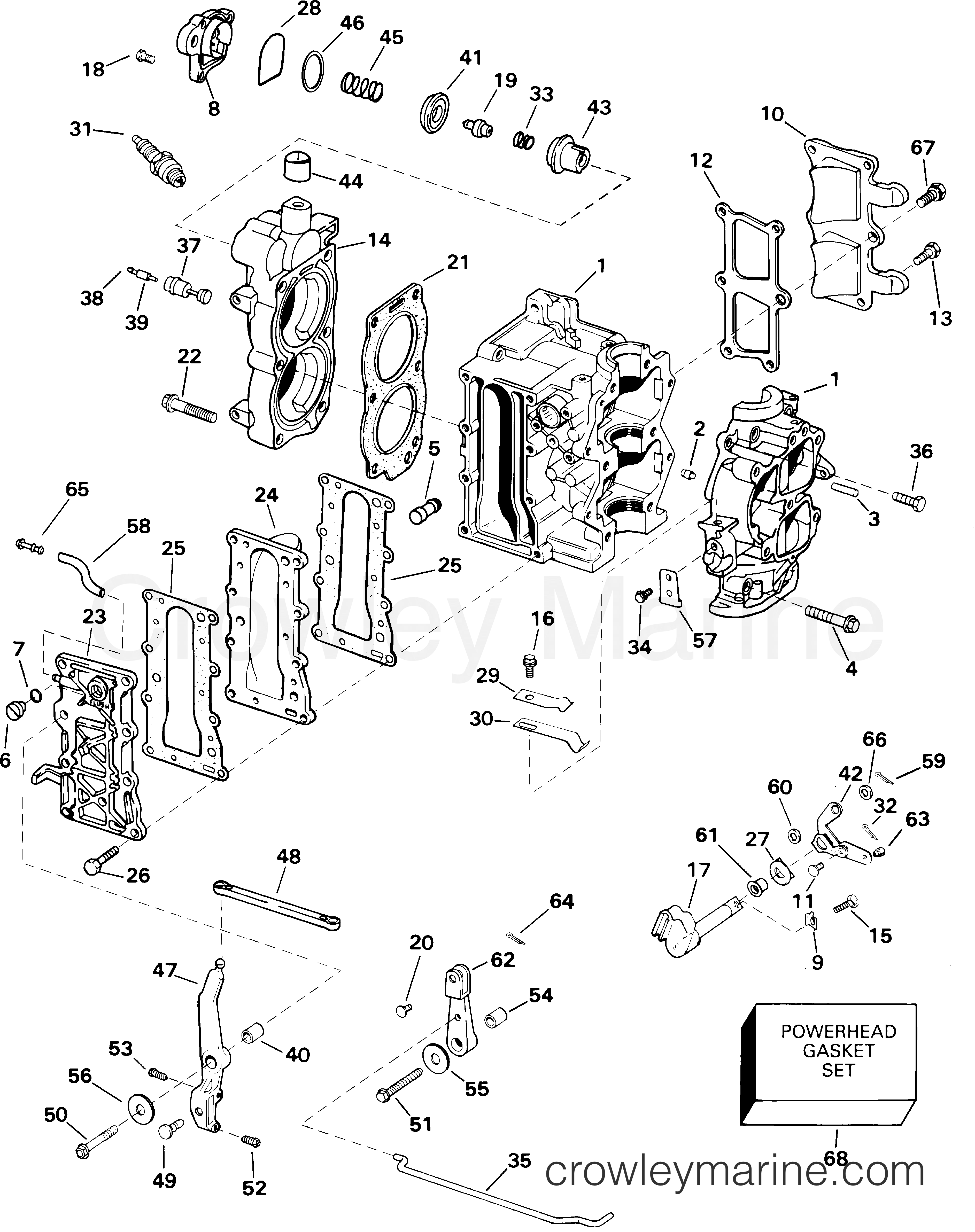 2001 Johnson Outboards 10 - J10ELSIM CYLINDER & CRANKCASE section
