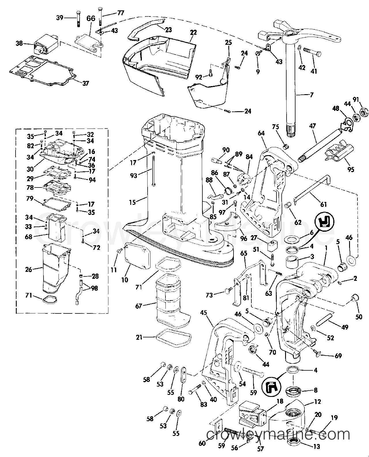 1986 Outboard 150 - J150STLCDC - MIDSECTION