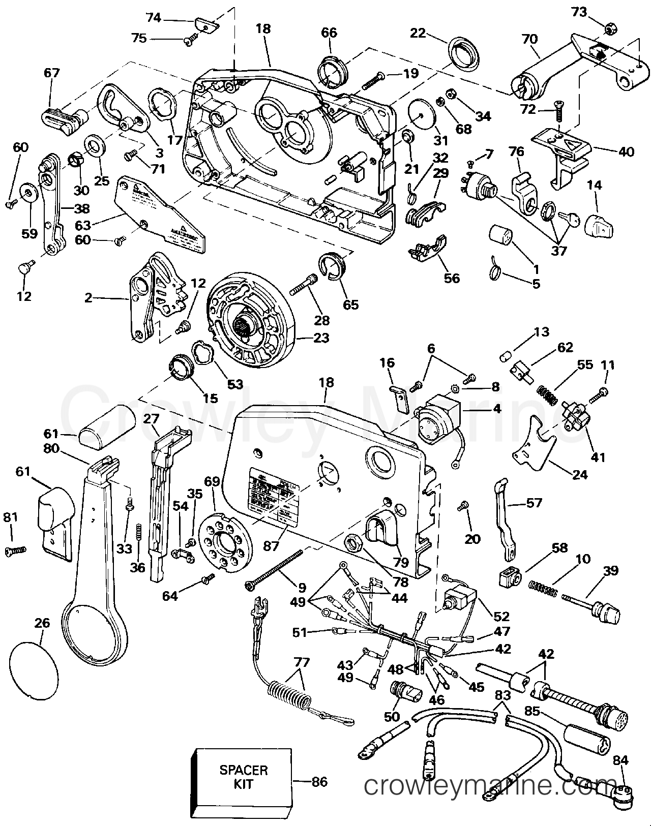 1991 Outboard 45 - J45RCEIA - REMOTE CONTROL