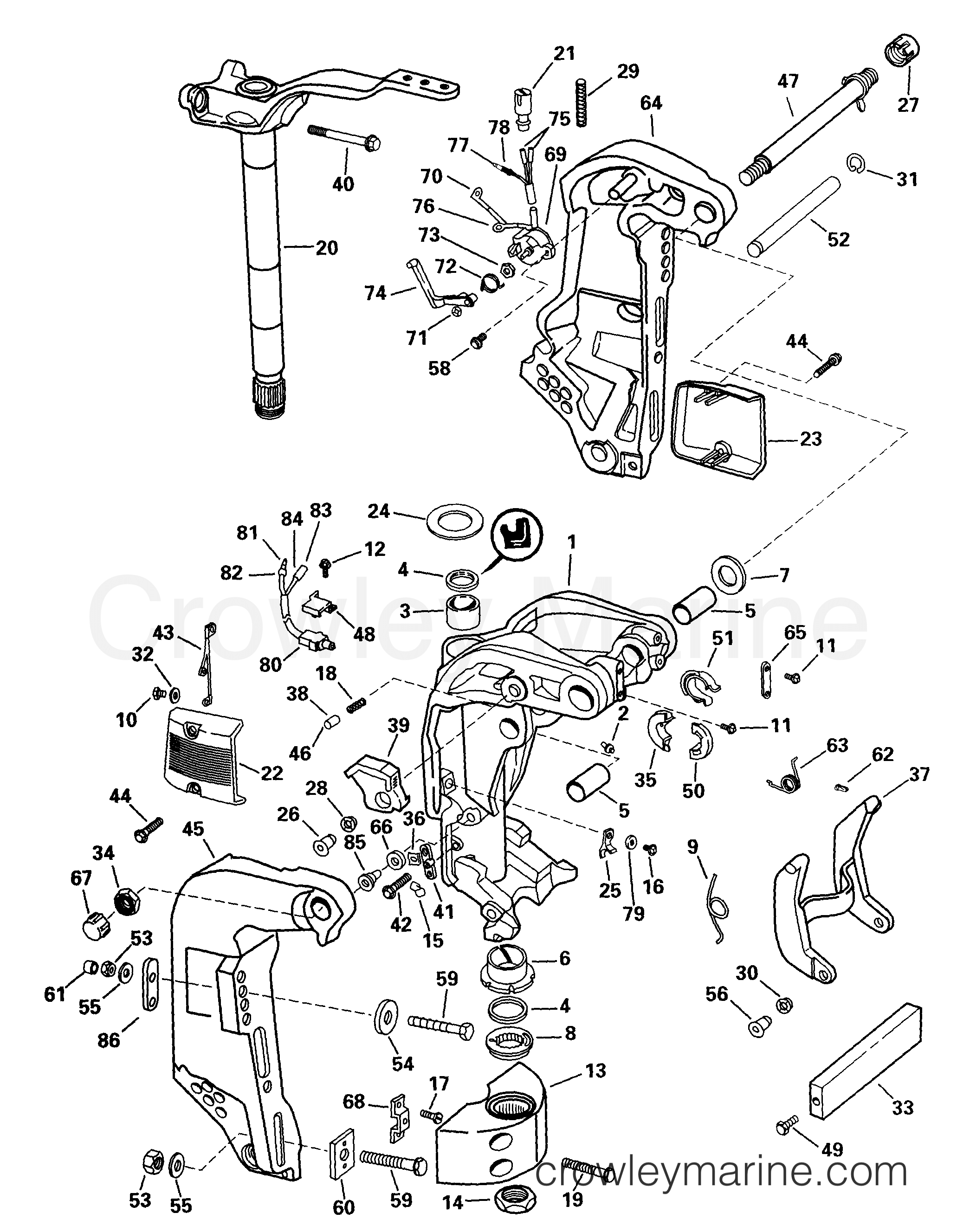 1999 Outboard 100 - J100WPXEEC - MIDSECTION