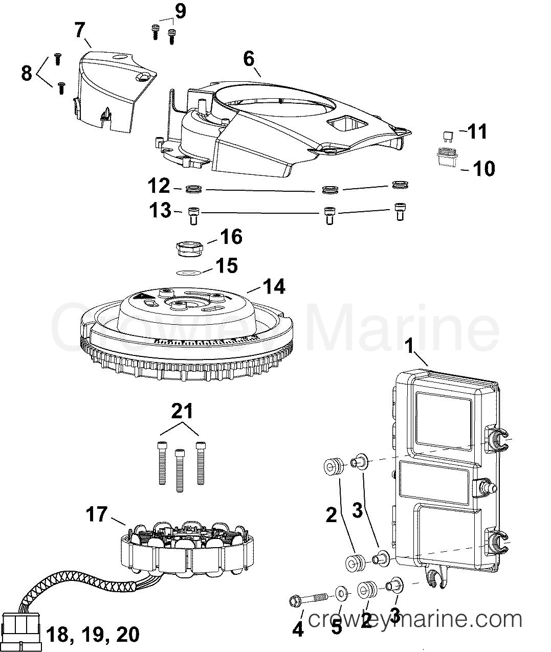 AB Outboard 40 - E40DPLABA - EMM, STATOR, FLYWHEEL