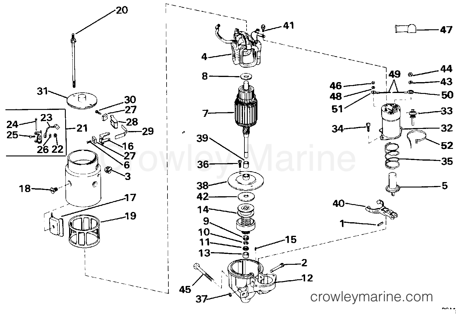 1994 OMC Stern Drive 7.4 - 744DJPMDA - STARTER MOTOR