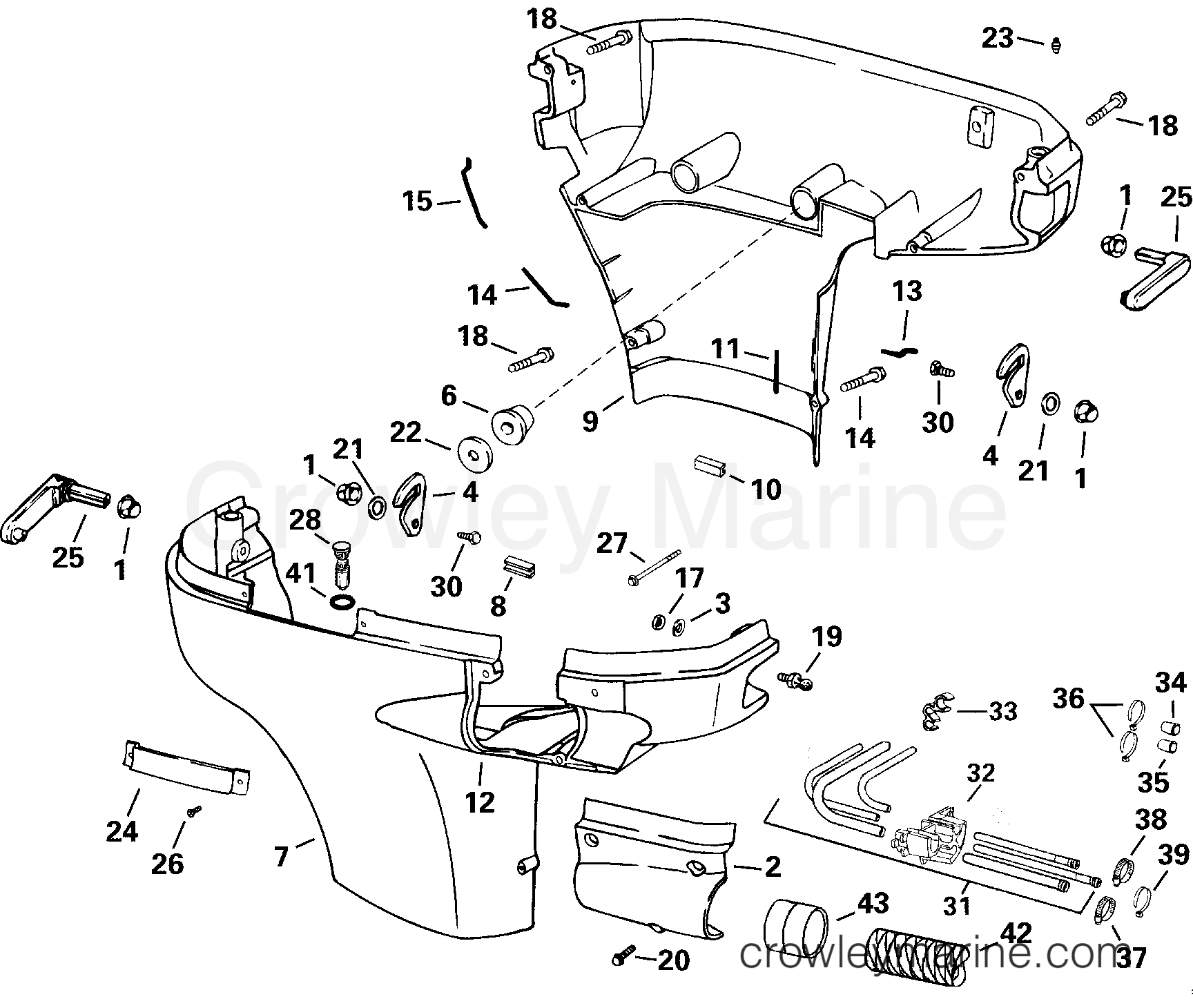 2000 Outboard 175 - E175FPLSSV - LOWER ENGINE COVER