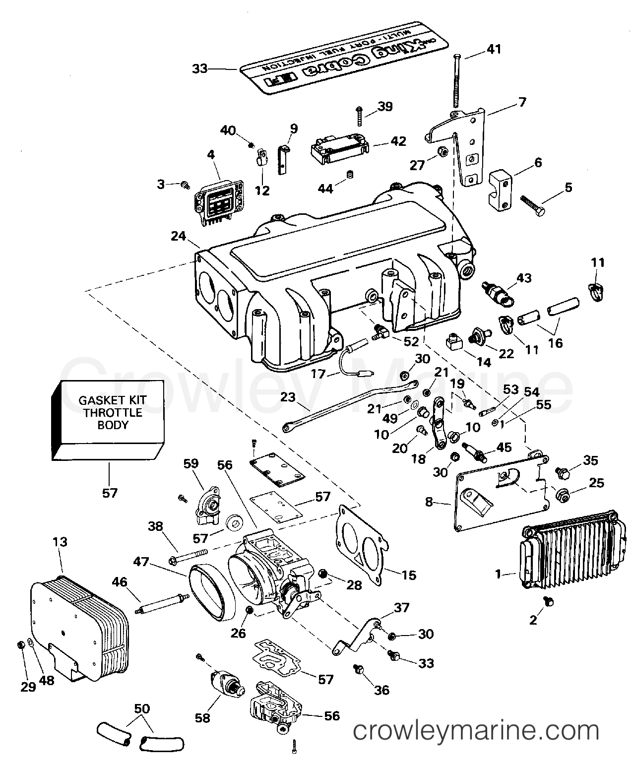1995 Stern Drive 7.4 - 74FEPHUB - UPPER INTAKE MANIFOLD