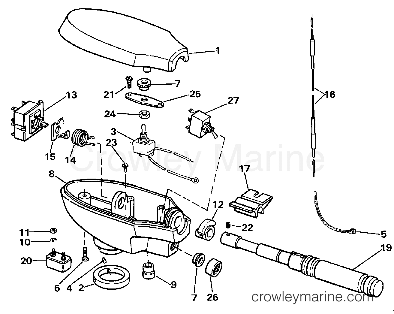 1990 Electric Motors 24 Volt - BHL4K - CONTROL HOUSING GROUP\HAND STEERING ("K" MODEL SUFFIX)
