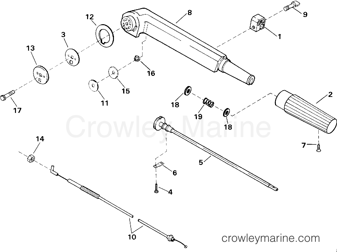 1993 Outboard 4 - J4RETB - TILLER ARM