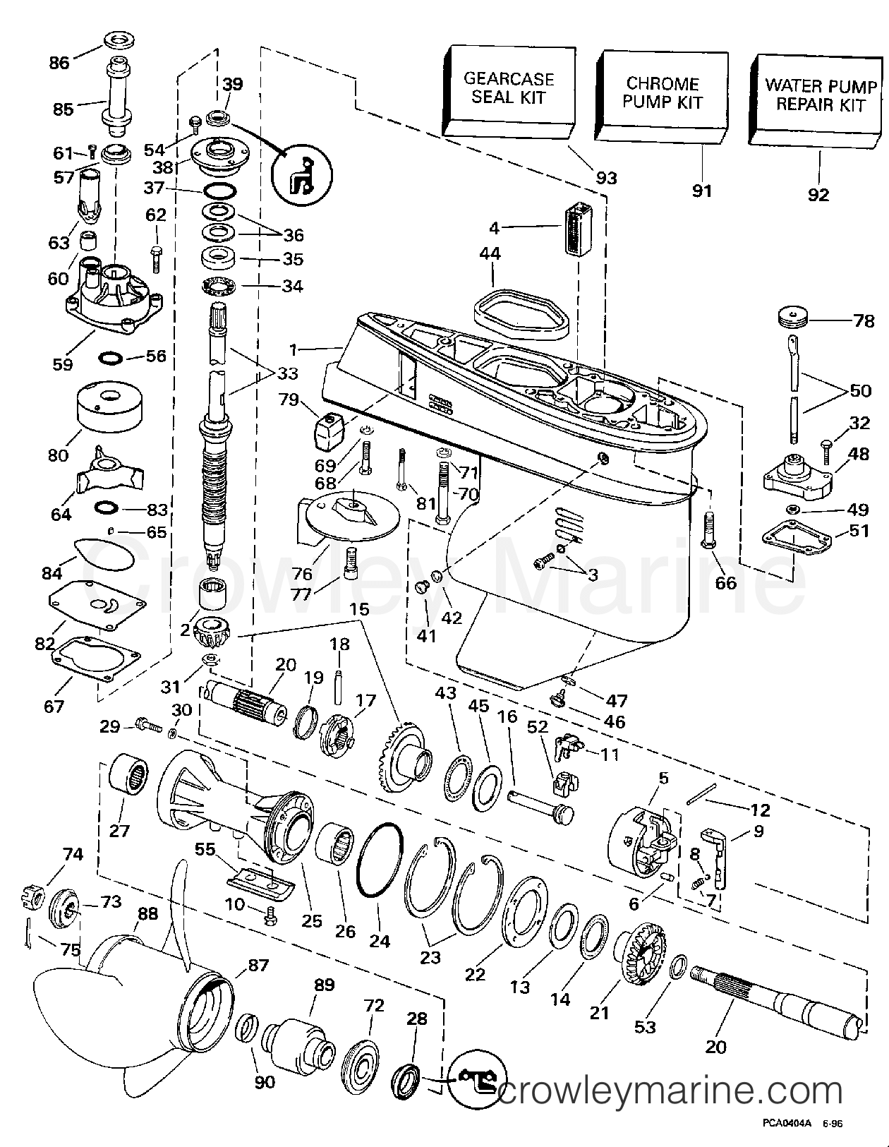 1997 Outboard 65 - SJ65WMLZ2 - GEARCASE