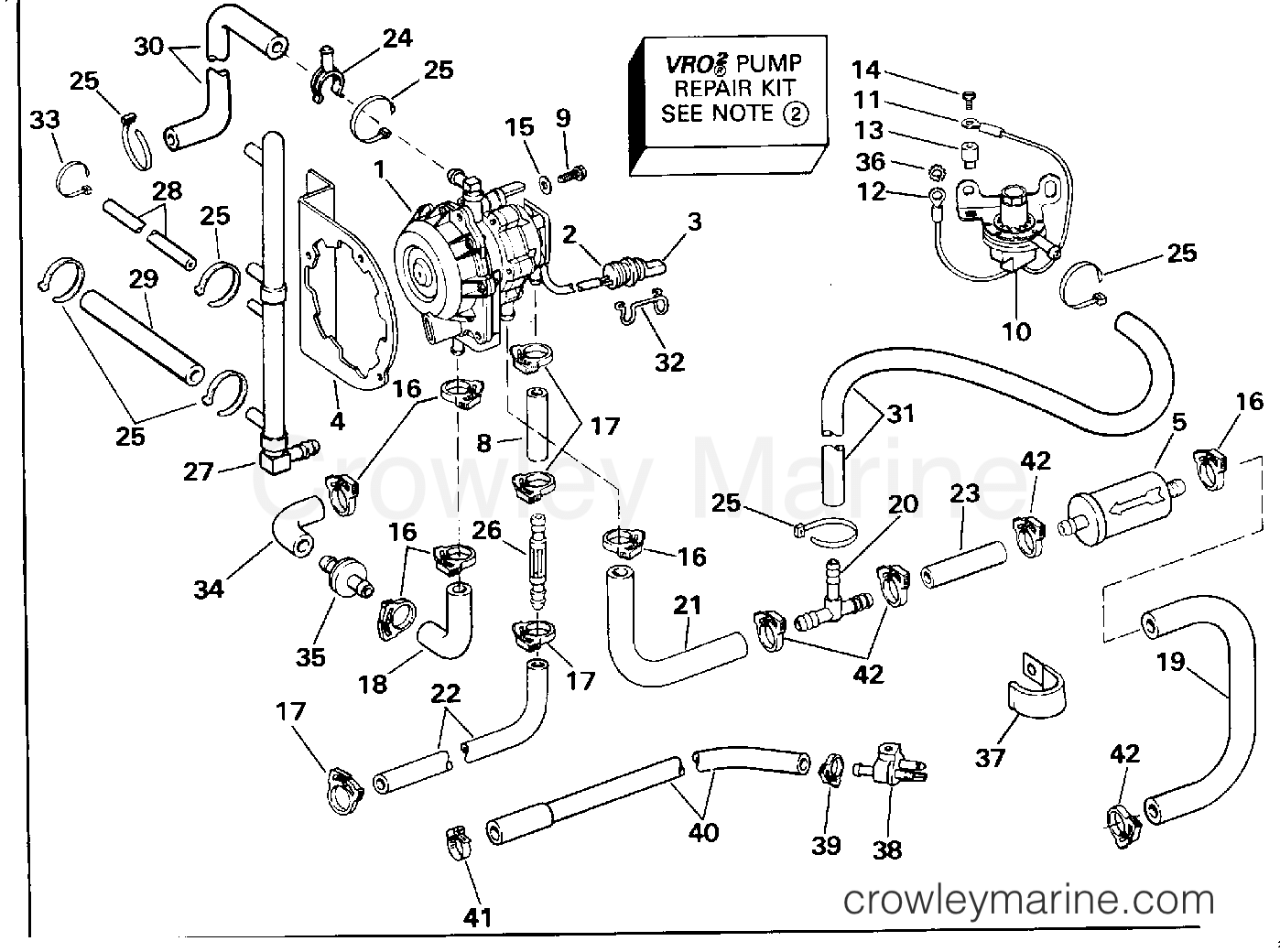 1991 Outboard 150 - J150TLEIE - VRO2 PUMP