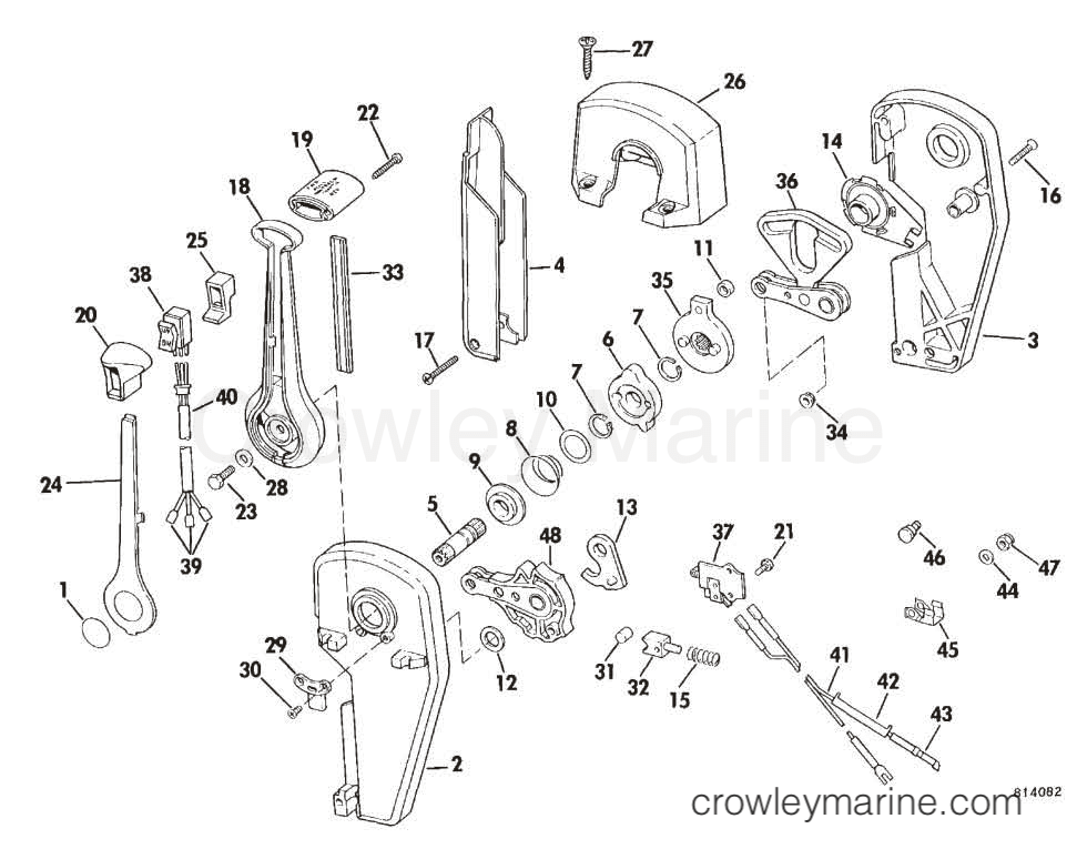 1983 Sea Drive 2.6L - 1AAXCTR - REMOTE CONTROL ASSEMBLY - BINNACLE MOUNT
