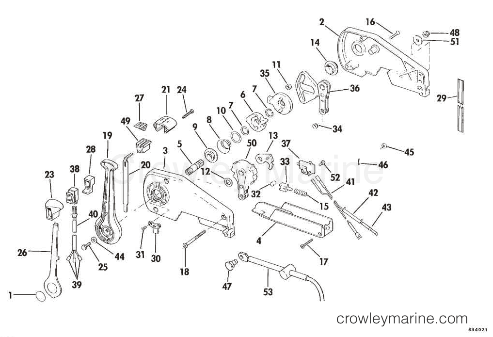 1983 Sea Drive 1.6L - 2BBLCTR - REMOTE CONTROL ASSEMBLY - SINGLE LEVER