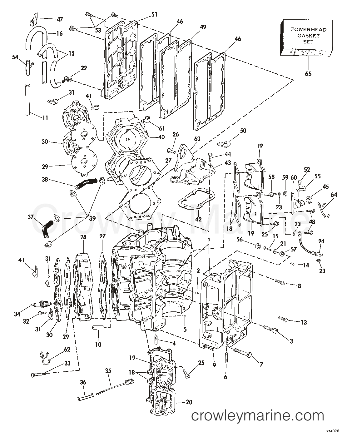 1983 Sea Drive 1.6L - 2BBLCTR - CYLINDER & CRANKCASE