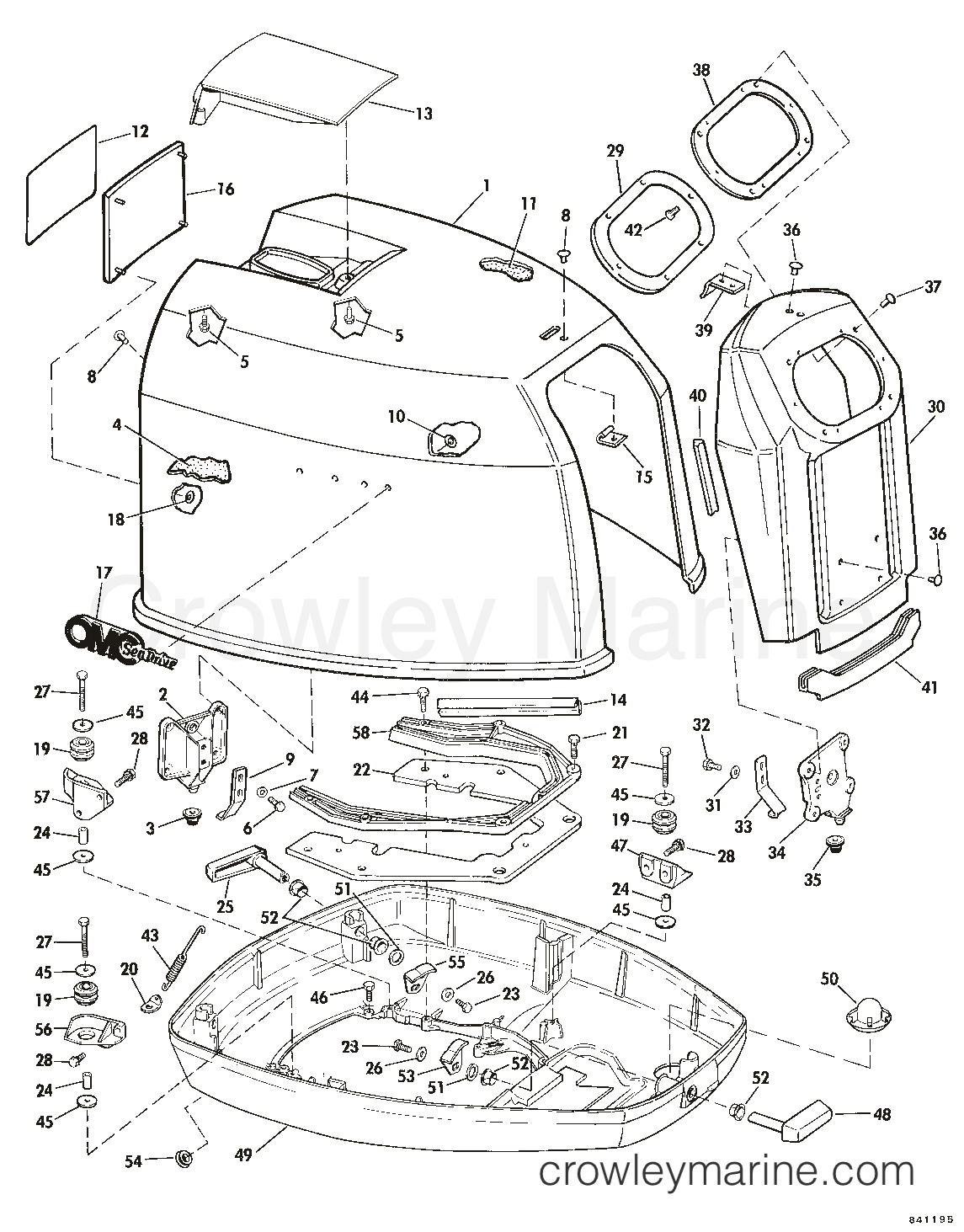 1985 Sea Drive 2.6L - Hydraulic - XL - 1AAXCOM - ENGINE COVER