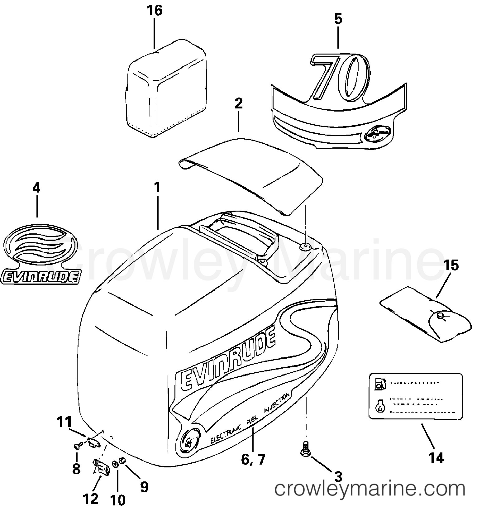 2000 Outboard 70 - E70 - ENGINE COVER