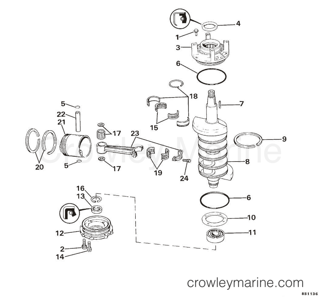 1985 Sea Drive 1.6L - Mechanical - XL - 2BBLCOM - CRANKSHAFT & PISTON
