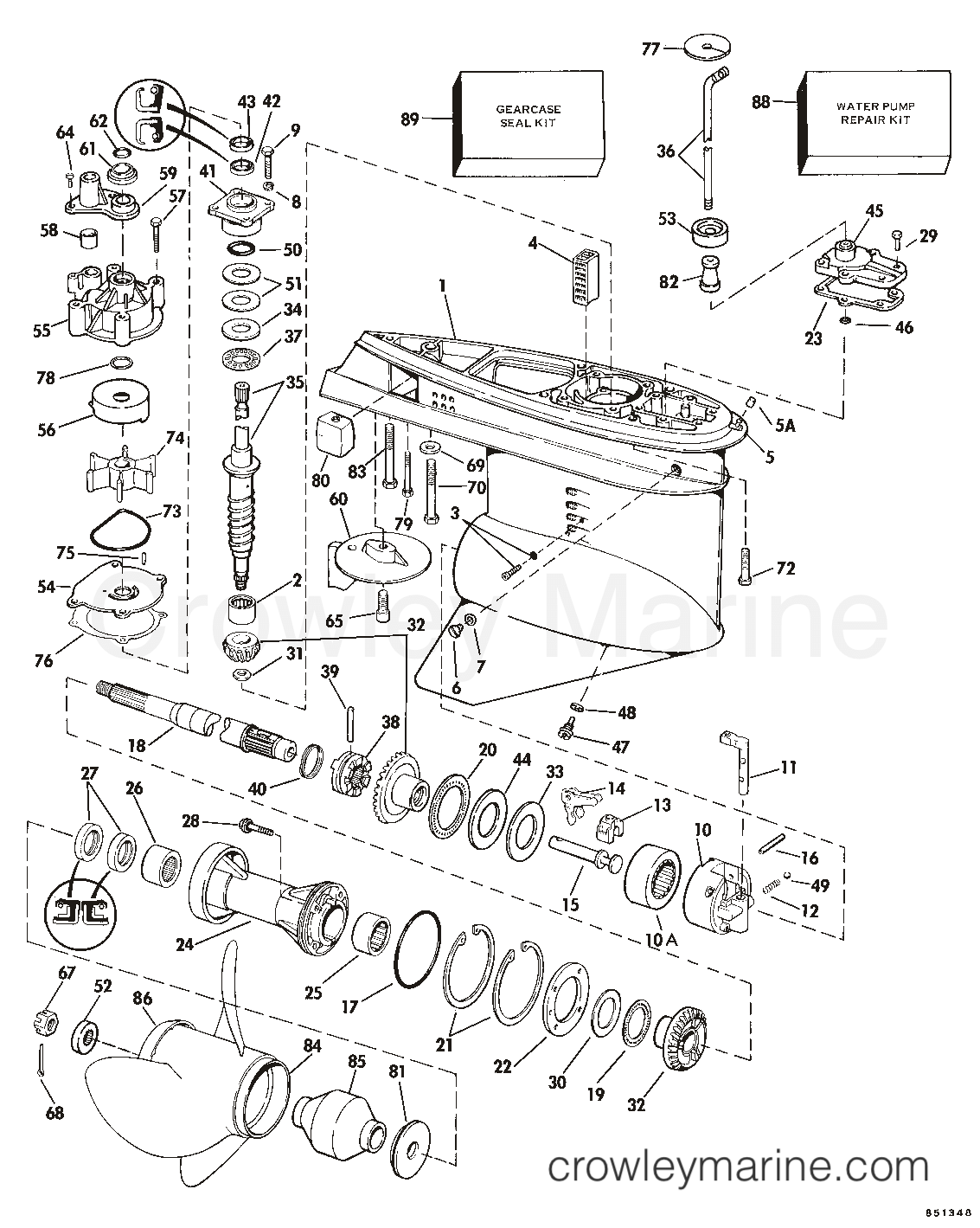 1985 Sea Drive 2.6L - Hydraulic - XL - 1AALCOM - GEARCASE