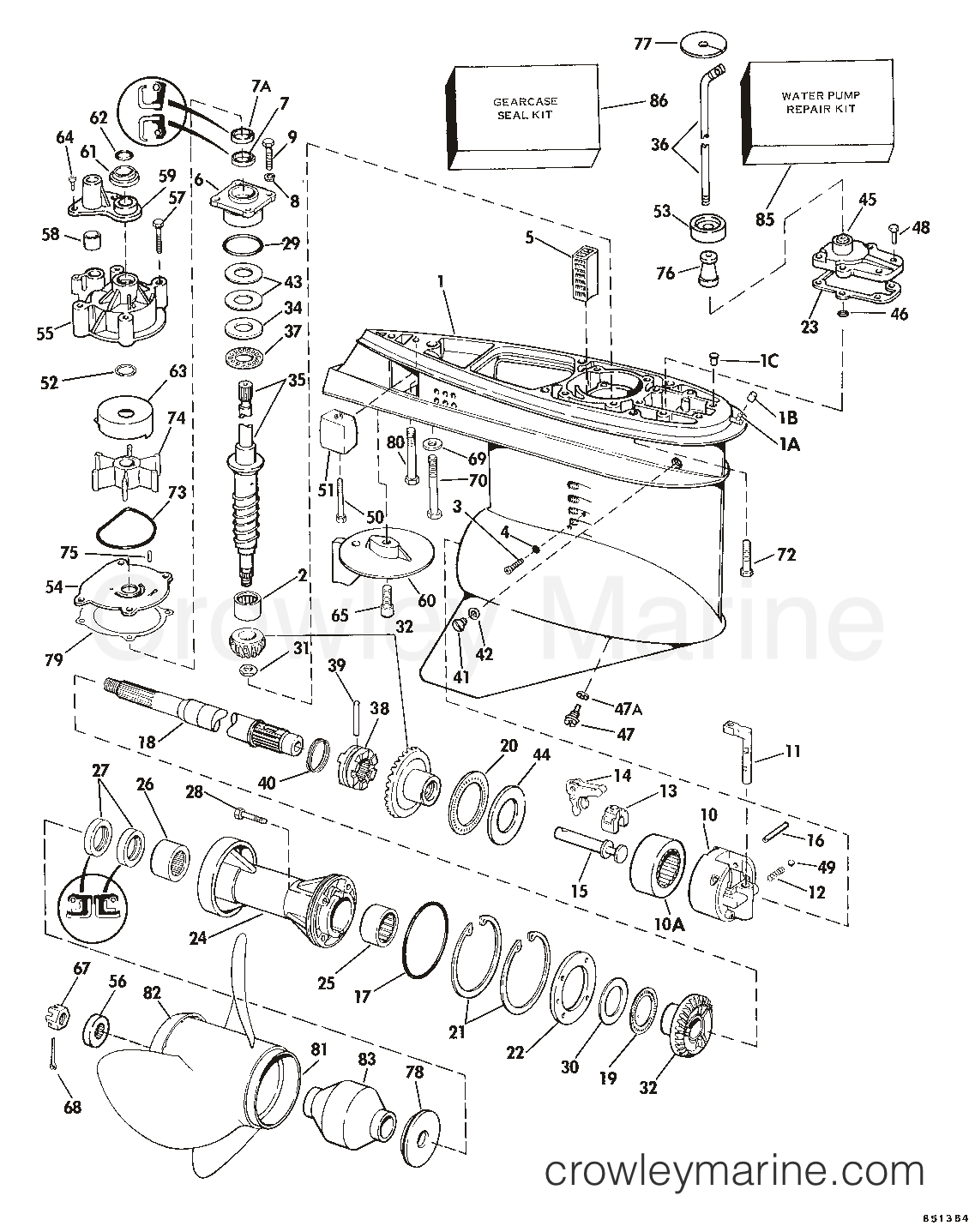 1985 Sea Drive 2.5L - Hydraulic - XL - 1CBXCOM - GEARCASE
