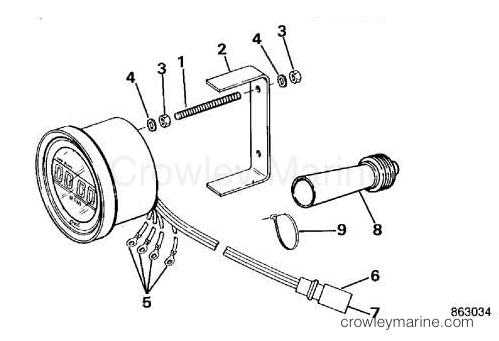 1986 Rigging OMC Sea Drive - All Models - QUARTACH√§ TACHOMETER - FLUSH MOUNT - DIGITAL - PLUG IN