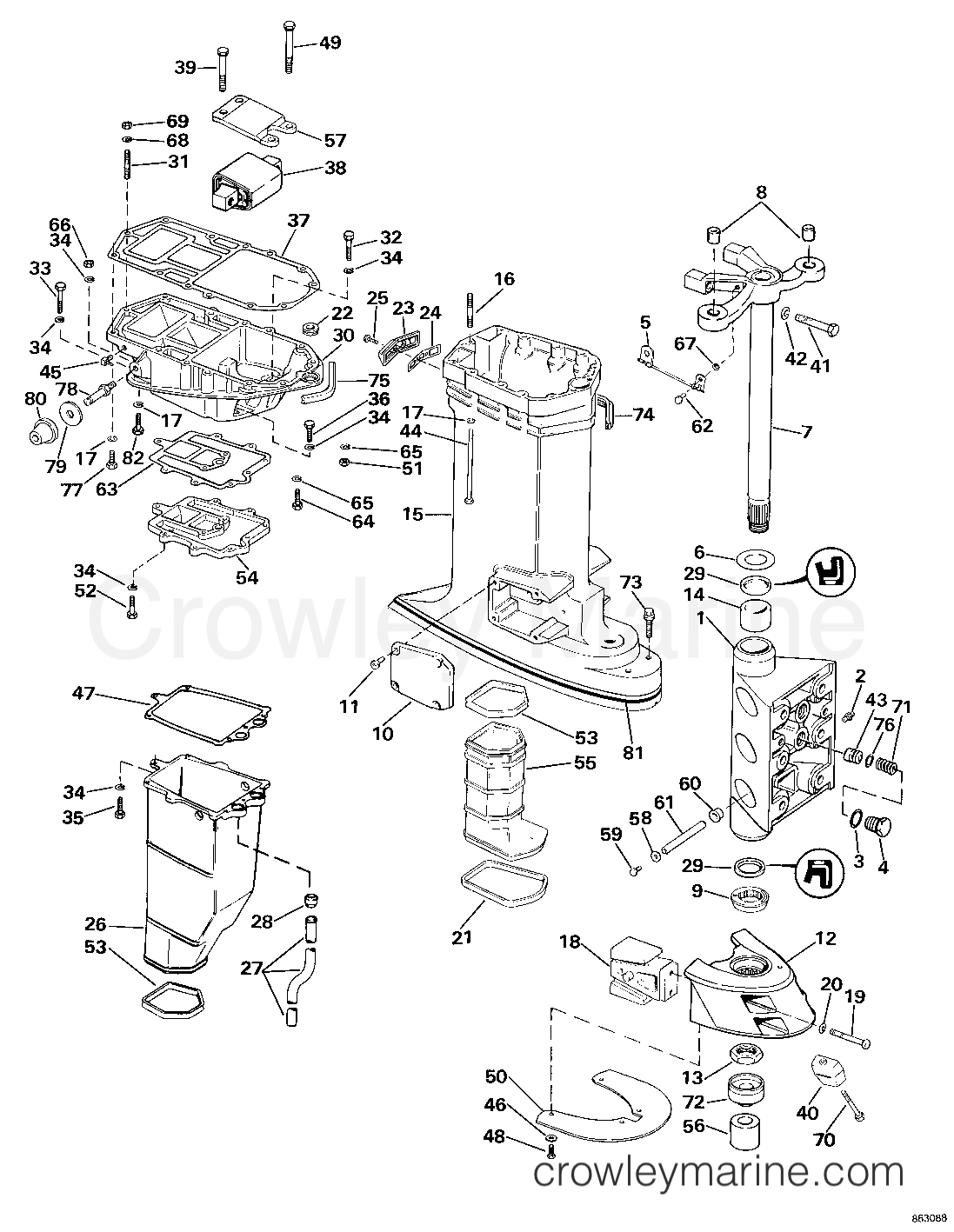 1987 Sea Drive 2.7L - STARBOARD ENGINE - 27ASPHD - MID-SECTION