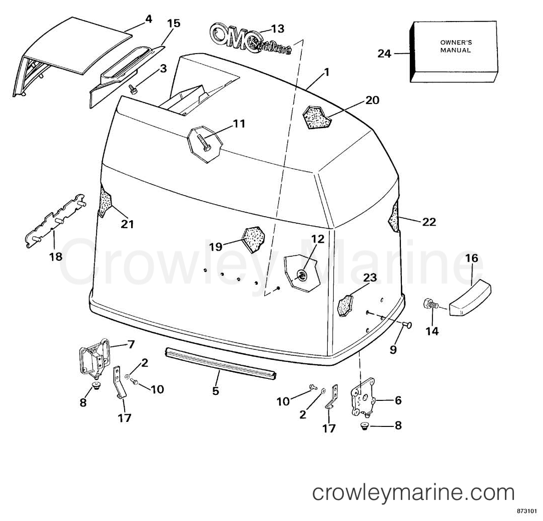 1987 Sea Drive 3.6L - STARBOARD ENGINE - 36ASPHD - ENGINE COVER