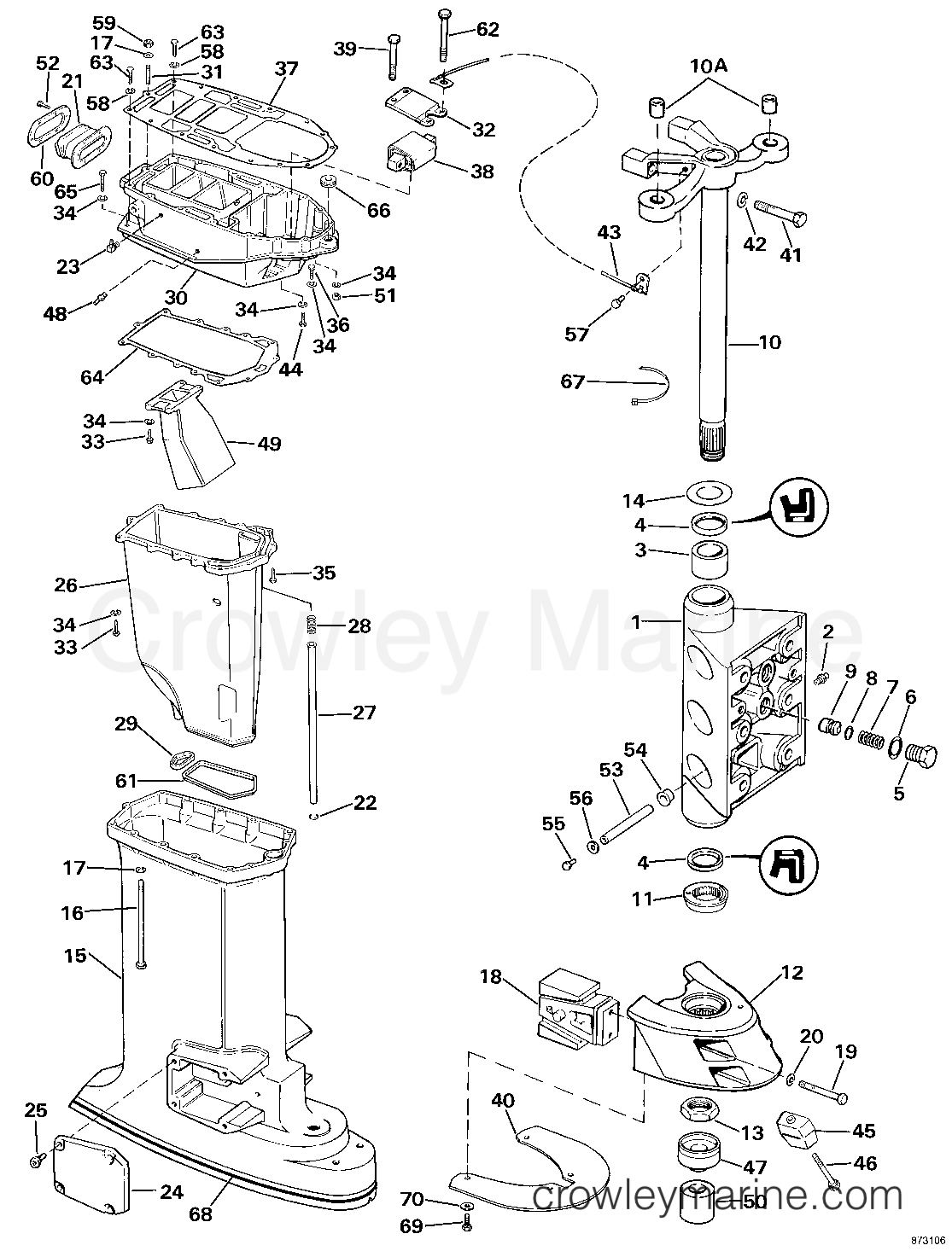 1987 Sea Drive 3.6L - STARBOARD ENGINE - 36ASPHD - MID-SECTION
