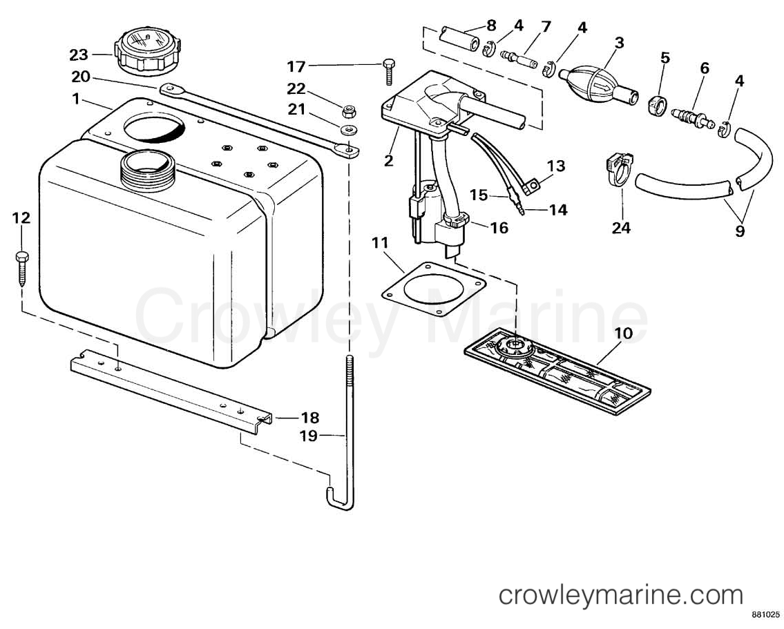 VRO OIL TANK KIT (1.8 GALLON) 1988 OMC Sea Drive 2.0L Hydraulic