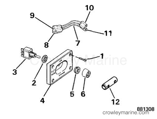 1990 Rigging OMC Sea Drive - All Models - TRIM/TILT SWITCH & BEZEL KIT . DUAL ENGINE