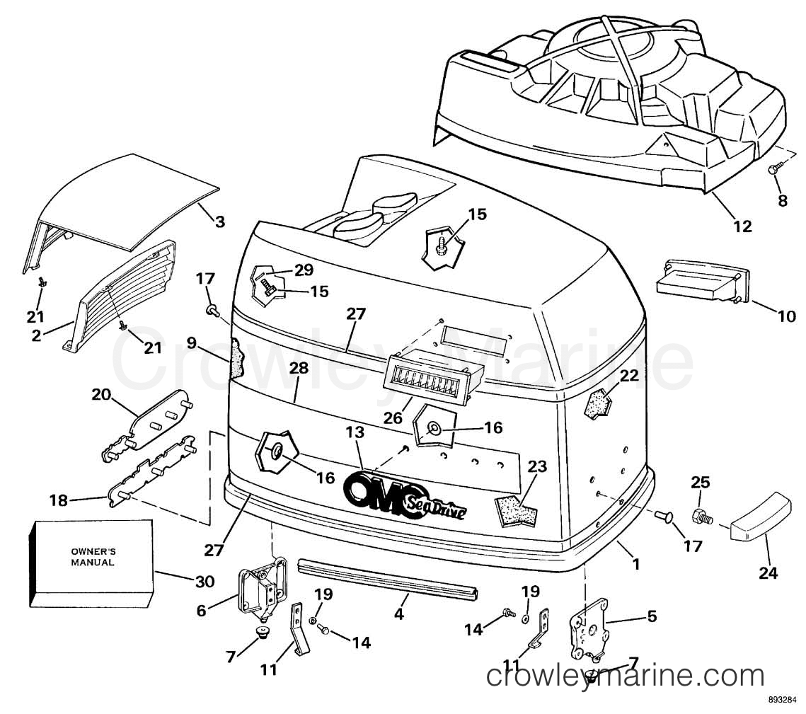 1989 Sea Drive 3.0L - 30APRARF - ENGINE COVER