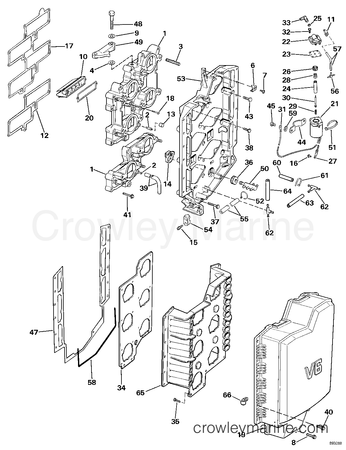 1989 Sea Drive 3.0L - 30APRARF - INTAKE MANIFOLD