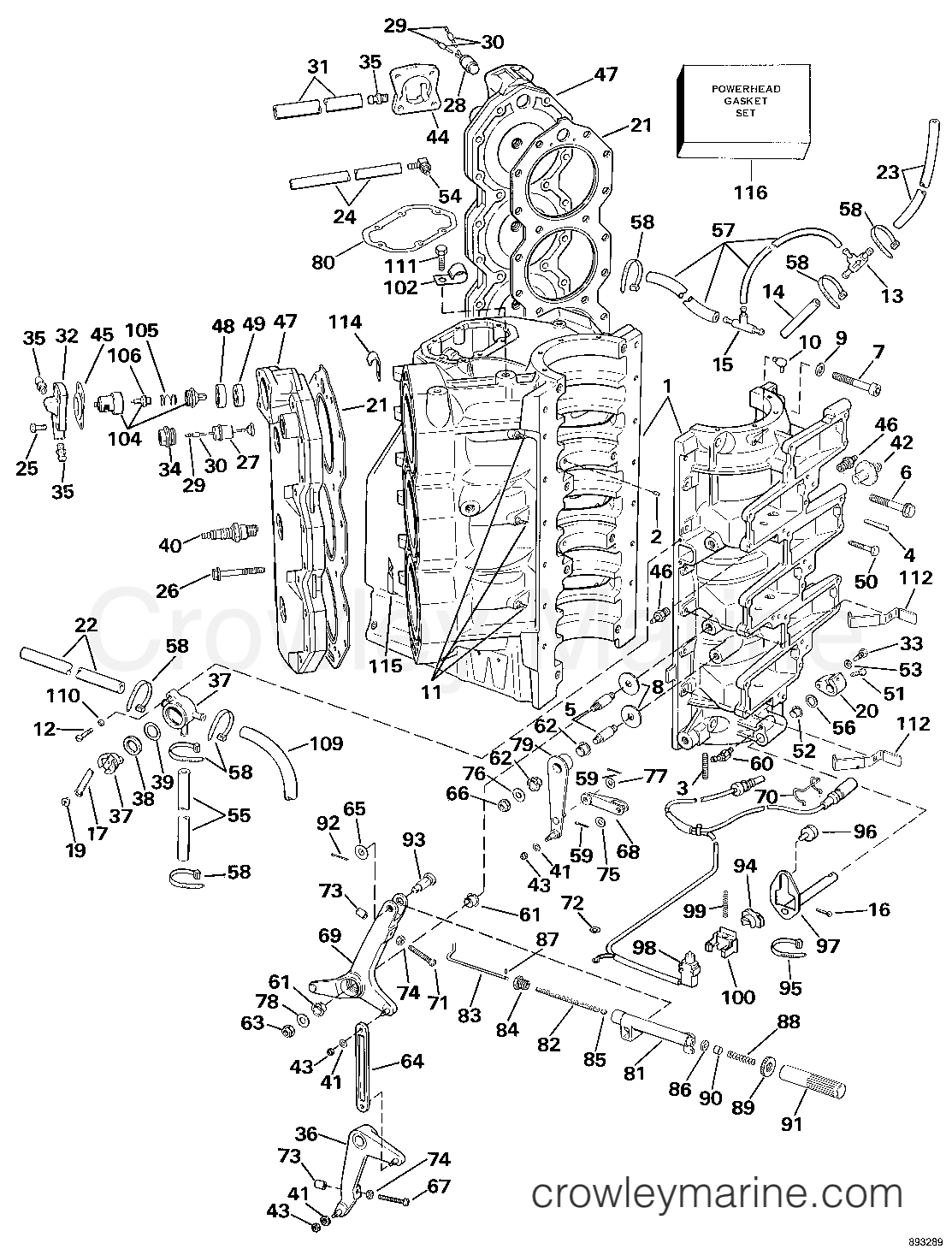 1989 Sea Drive 3.0L - 30APRARF - CYLINDER & CRANKCASE