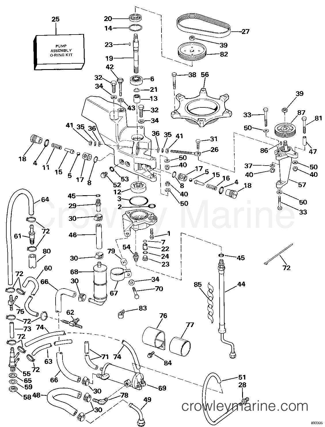 1989 Sea Drive 3.0L - 30APRARF - STEERING PUMP